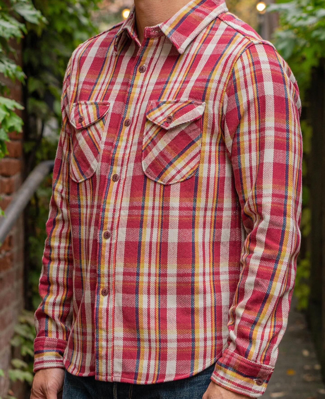 UES HEAVY WEIGHT FLANNEL SHIRT - RED