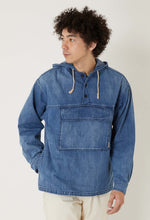 將圖片載入圖庫檢視器 BLUE BLUE WOVEN SELVAGE LIGHT DENIM BIG POCKET PULL PARKA
