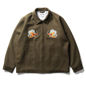 HONG KONG - HOUSTON MELTON TOUR JACKET - OLIVE-DRAB
