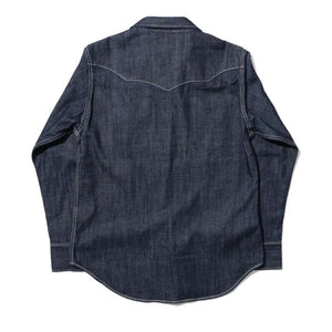 HOUSTON USA COTTON DENIM WESTERN SHIRT - INDIGO