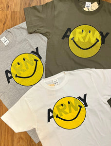 ANTI-WAR PRINT TEE (ARMY SMILEY FACE)