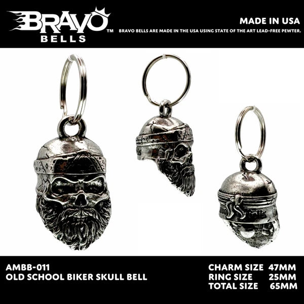 BRAVO BELLS - OLDSCHOOL BIKER SKULL