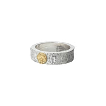 將圖片載入圖庫檢視器 10K Gold Yellow Poppy Flower Tufa Cast Ring with Diamond Inside
