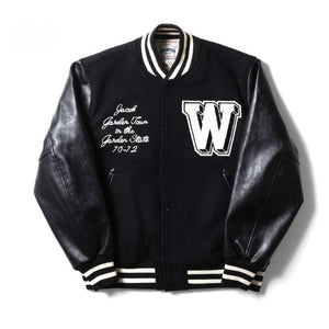 HOUSTON MELTON AWARD JACKET(FLAG) - BLACK