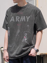 將圖片載入圖庫檢視器 HOUSTON PIGMENT PRINT TEE (ARMY) - BLACK
