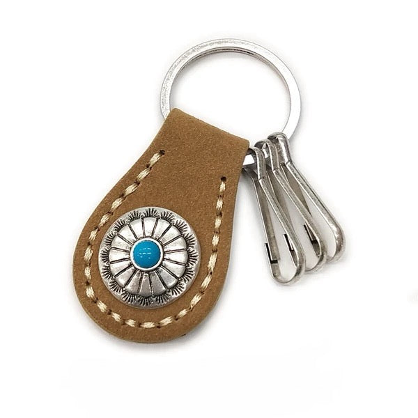 LEATHER KEY CHAIN -CAMEL