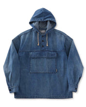 將圖片載入圖庫檢視器 BLUE BLUE WOVEN SELVAGE LIGHT DENIM BIG POCKET PULL PARKA

