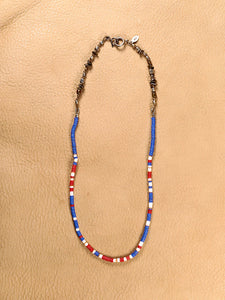 Blue African Disk Beads 3way Choker