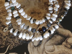 TUMBLE STONE LONG BRACELET -HOWLITE-