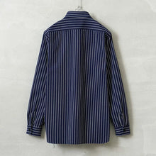 Load image into Gallery viewer, HOUSTON STRIPE VIYELLA SHIRT - INDIGO
