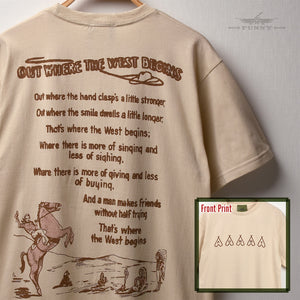 FUNNY OLD WEST T-SHIRT - BEIGE