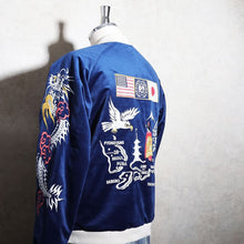 將圖片載入圖庫檢視器 HOUSTON LVETTEN SOUVENIR JACKET (NATIONAL FLAG) - NAVY
