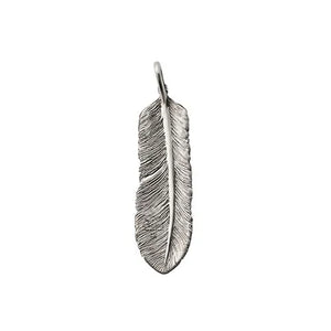 Pre Order - Feather Left Facing Pendant with 18K Gold Heart