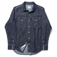 將圖片載入圖庫檢視器 HOUSTON USA COTTON DENIM WESTERN SHIRT - INDIGO
