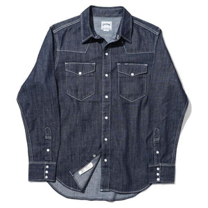 HOUSTON USA COTTON DENIM WESTERN SHIRT - INDIGO