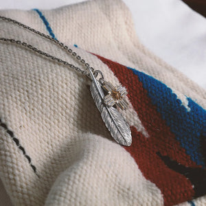 Feather Left Facing Pendant, Medium