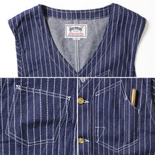 Load image into Gallery viewer, HOUSTON WABASH DENIM RAILROADER WORK VEST
