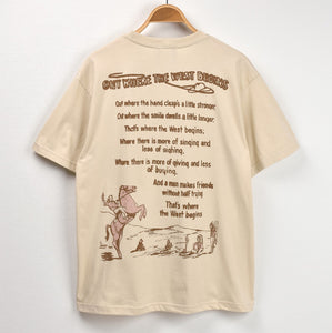 FUNNY OLD WEST T-SHIRT - BEIGE