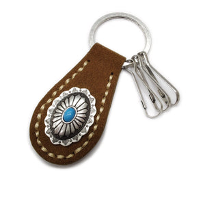 LEATHER KEY CHAIN - BROWN