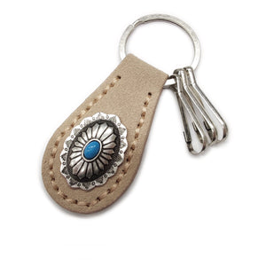 LEATHER KEY CHAIN - SAND