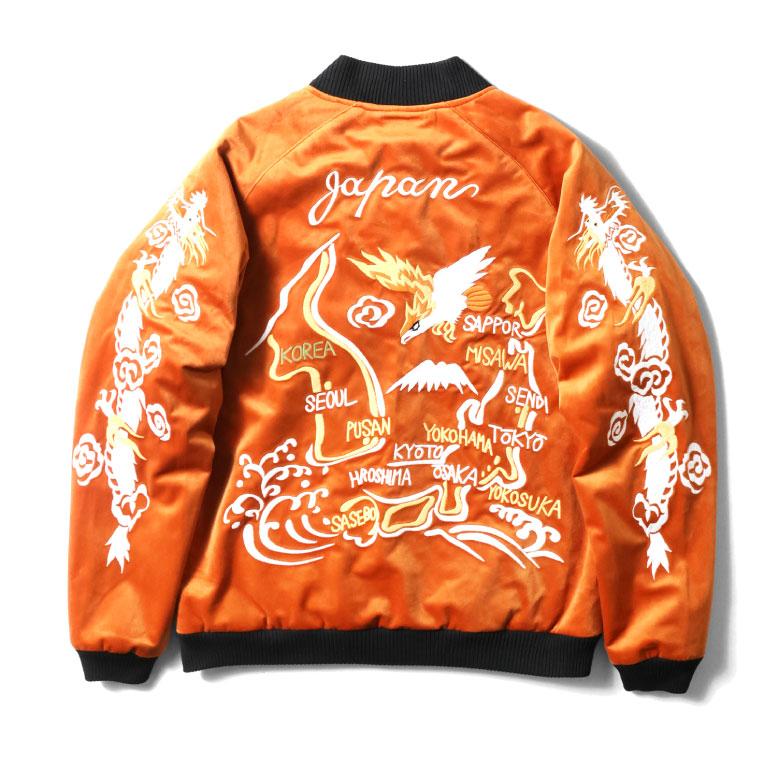 HOUSTON VELVETEEN SOUVENIR JACKET (MAP) / 別珍 - ORANGE