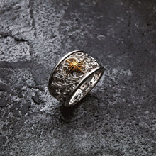 Load image into Gallery viewer, 【日本限定】 K24 Sun Symbol and Arabesque Openwork Ring
