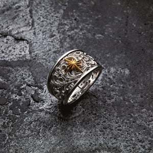 【日本限定】 K24 Sun Symbol and Arabesque Openwork Ring