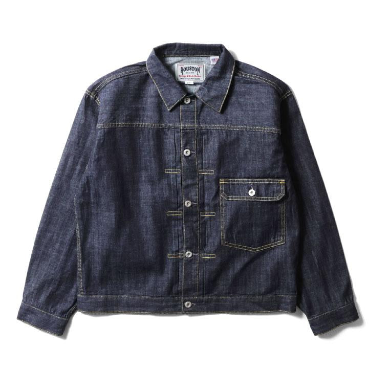 HOUSTON US COTTON 8oz TYPE-I DENIM JACKET - INDIGO ONE WASH