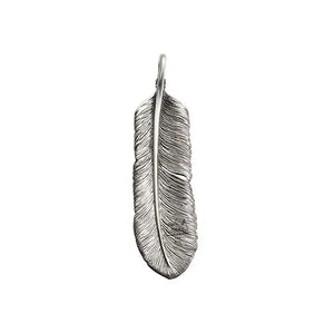 Pre Order - Feather Right Facing Pendant with 18K Gold Heart