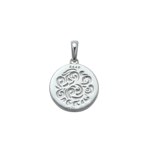 Kingman Turquoise Sun Symbol and Arabesque 24K Gold Plated Pendant