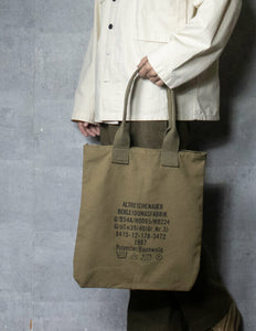 MILITARY TOTE BAG with GERMAN MILITARY LAUNDRY LOGO PRINT