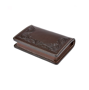 FUNNY LEATHER CARD CASE - BROWN