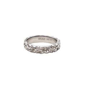 Rhodium Plated Arabesque Eternity Ring
