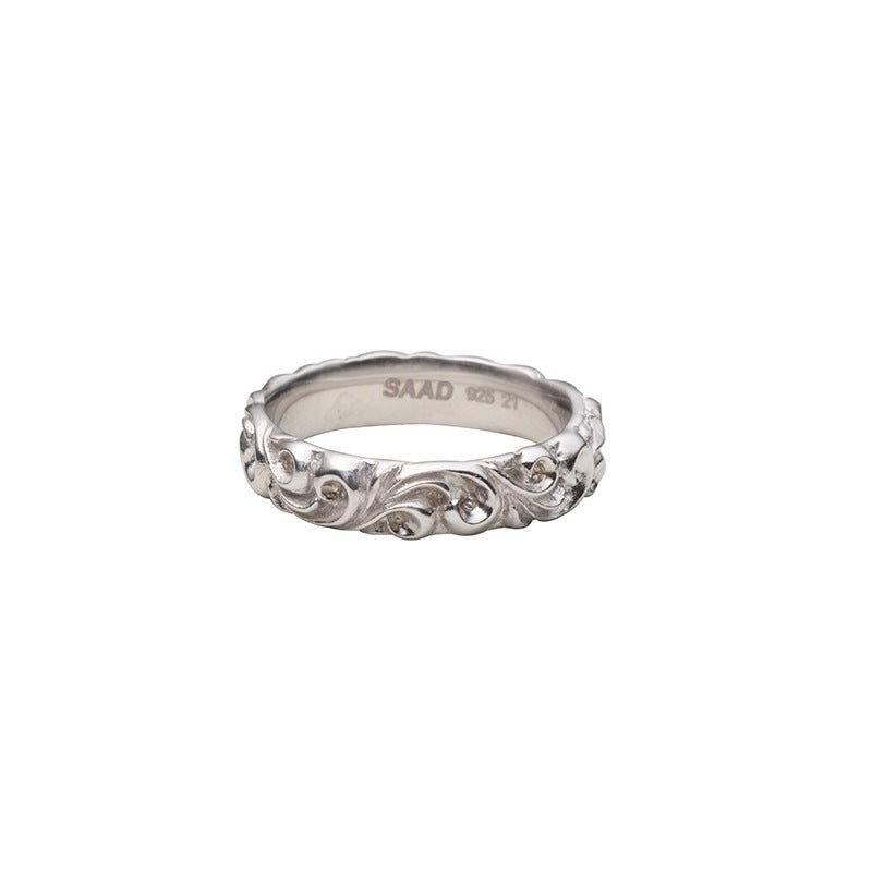 Rhodium Plated Arabesque Eternity Ring