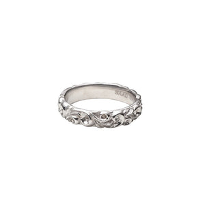 Rhodium Plated Arabesque Eternity Ring