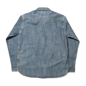 HOUSTON USA COTTON DENIM WORK SHIRT - INDIGO VINTAGE WASH