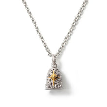 將圖片載入圖庫檢視器 Sun Symbol and Arabesque 24K Gold Plated Openwork Bell Pendant
