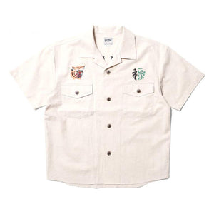 HOUSTON COTTON LINEN EMB ARMY SHIRT