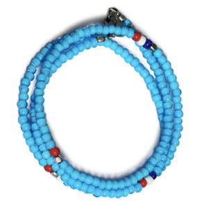 GLASS BZ LONG NECKLACE - TURQUOISE COLOR