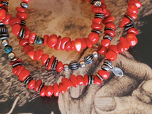 Load image into Gallery viewer, TUMBLE STONE LONG BRACELET -RED CORAL-
