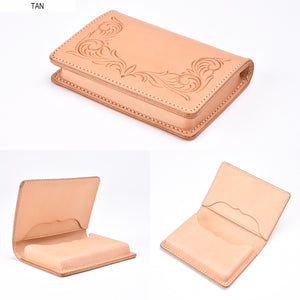 FUNNY LEATHER CARD CASE - TAN