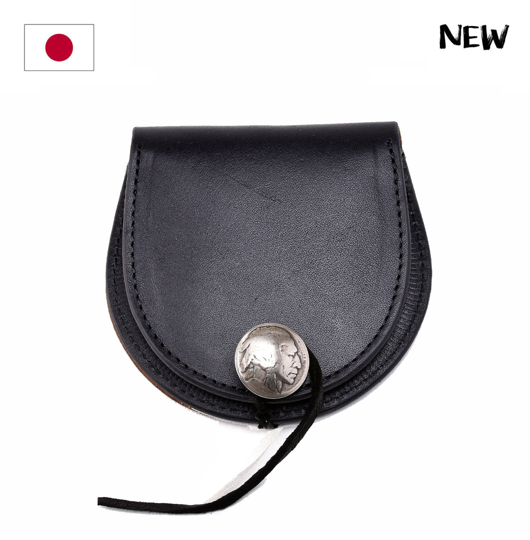 FUNNY LEATHER COIN CASE - BLACK