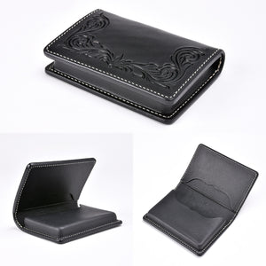 FUNNY LEATHER CARD CASE - BALCK