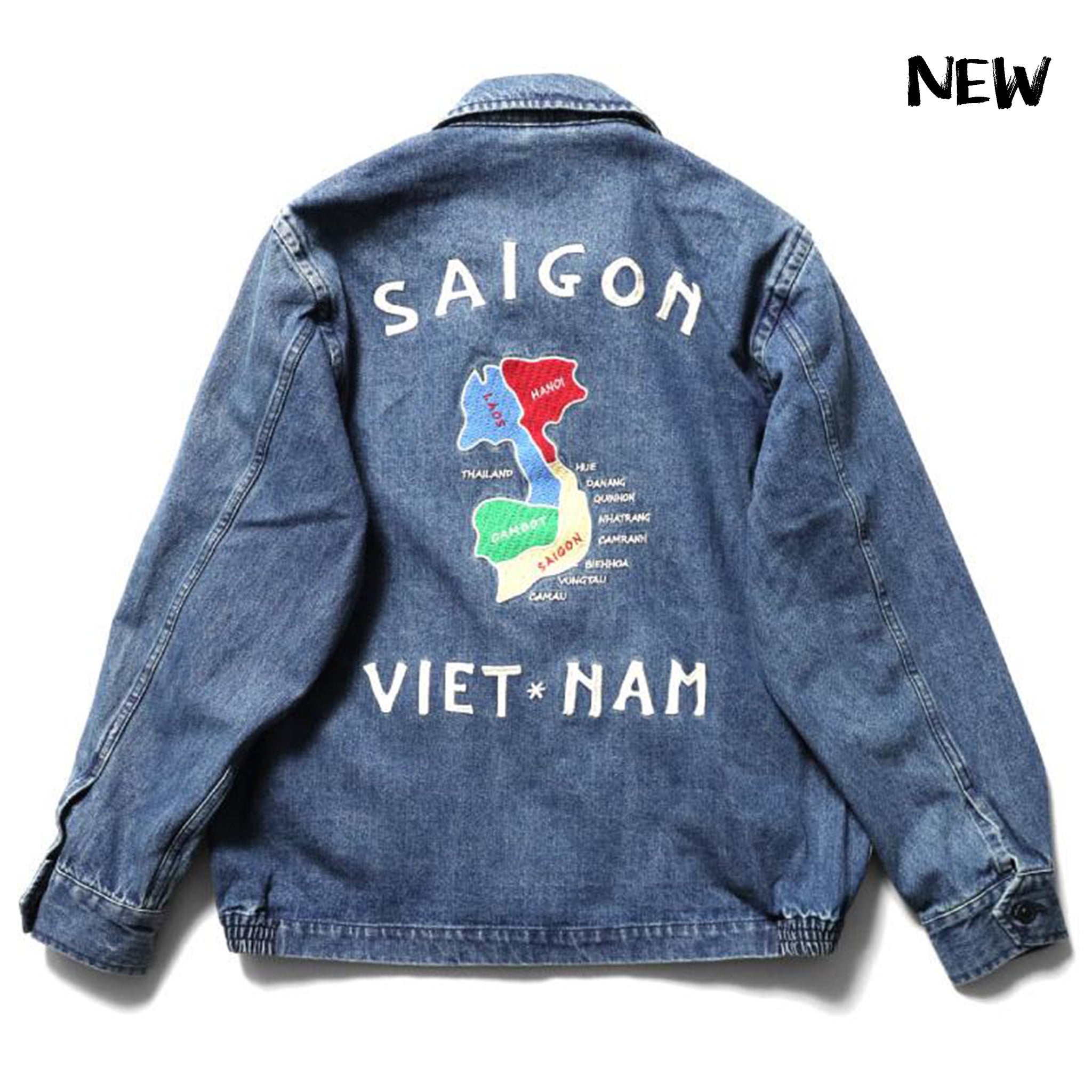 HOUSTON DENIM VIETNAM JACKET (MAP) - INDIGO VINTAGE WASH
