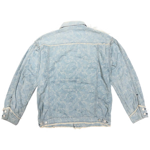 IROQUOIS NATIVE FEATHER JACQUARD DENIM JACKET - CRAFTMAN