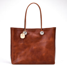 Load image into Gallery viewer, FUNNY LEATHER TOTE BAG - BROWN
