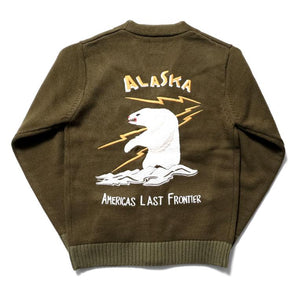 HOUSTON SOUVENIR CARDIGAN (ALASKA) - OLIVE DRAB