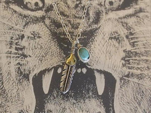 SMALL FEATHER & TURQUOISE NECKLACE